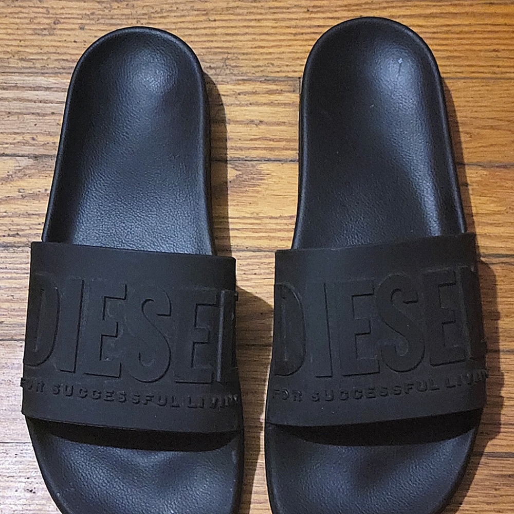 Diesel Men’s Black Slide Sandals